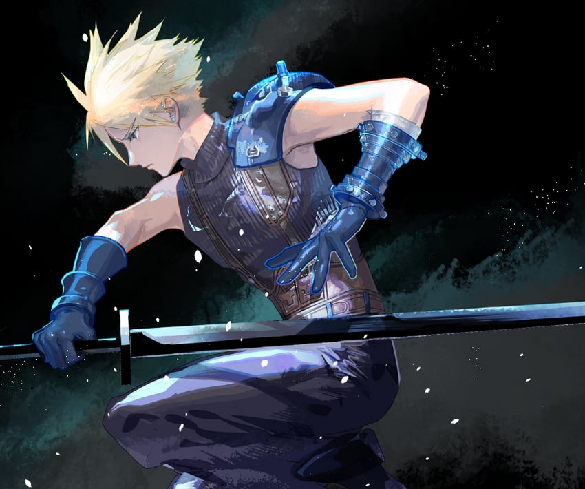 cloud strife (final fantasy and 1 more) drawn by cofffee