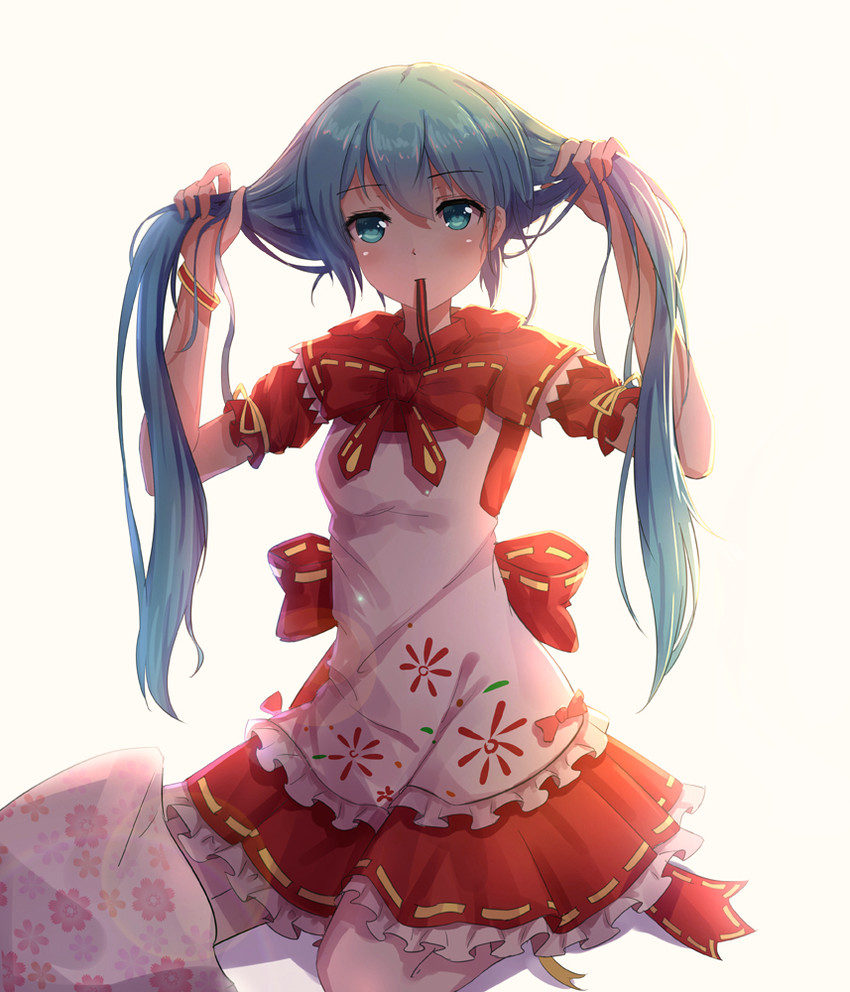 hatsune miku and little red riding hood (vocaloid and 2 more) drawn by byakuya_reki