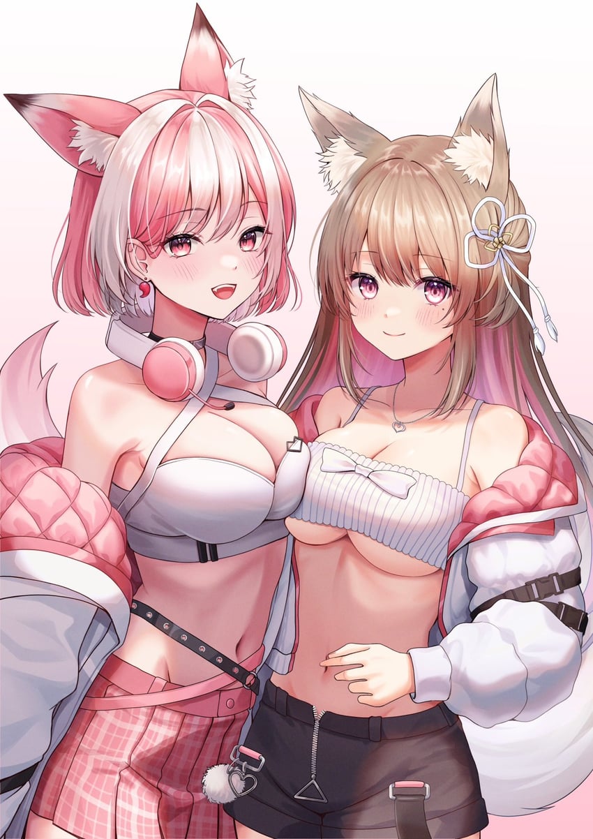 ayaginu temari and kagura ura (indie virtual youtuber and 1 more) drawn by yoshiki1020