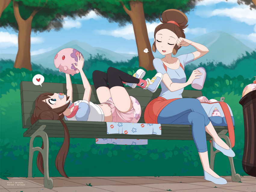 rosa and munna (pokemon and 1 more) drawn by merunyaa