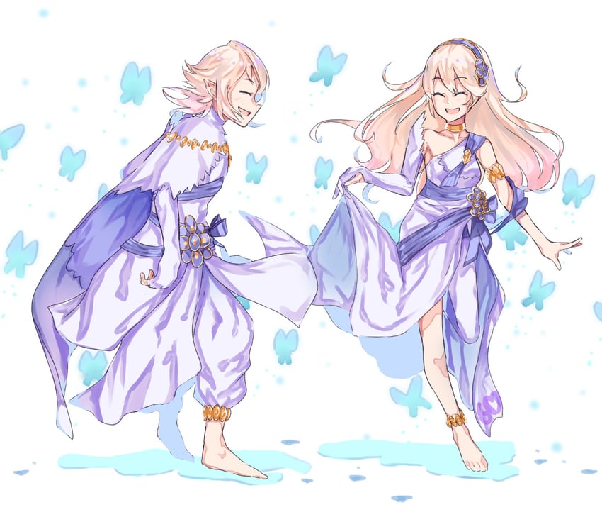 female corrin and male corrin (fire emblem and 2 more) drawn by graysheartart