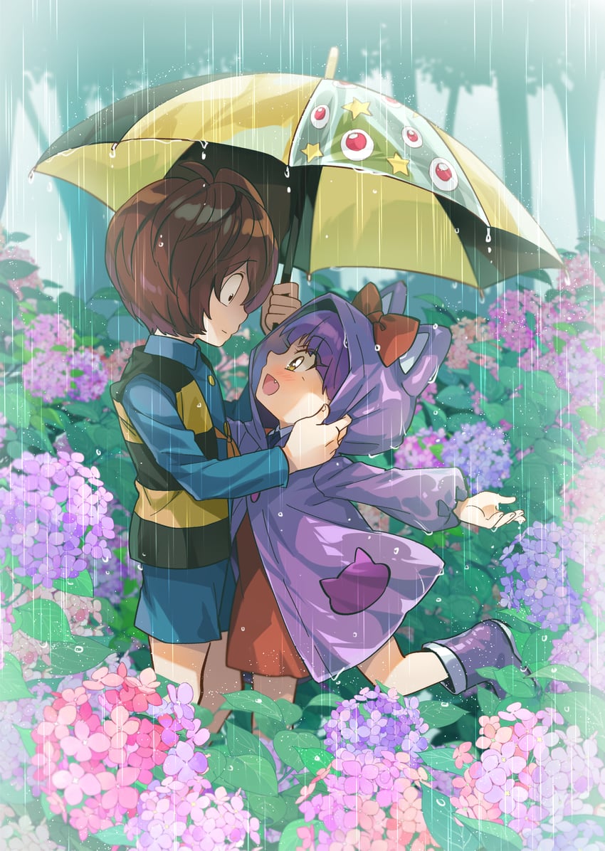 nekomusume, kitarou, and medama oyaji (gegege no kitarou) drawn by silanduqiaocui