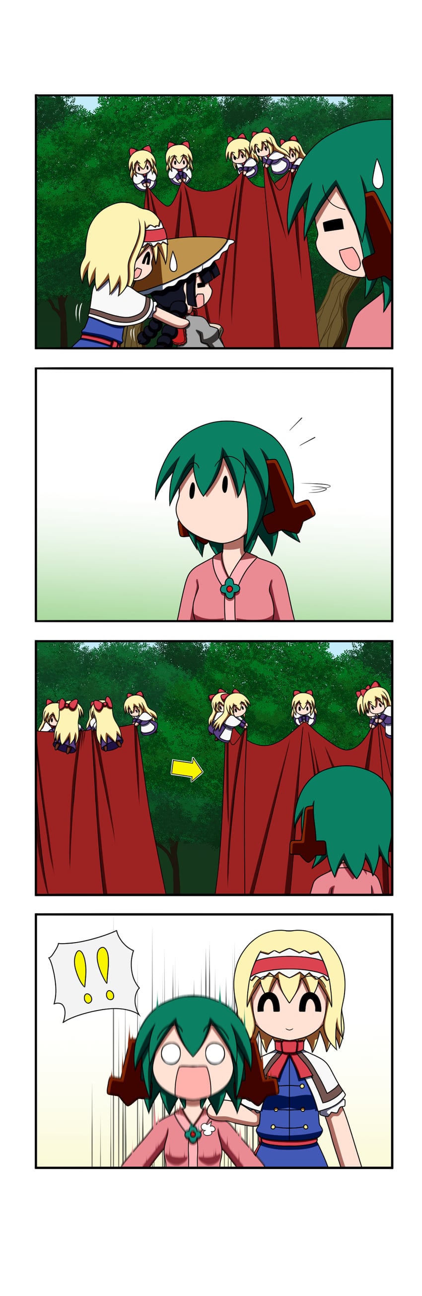 alice margatroid, shanghai doll, kasodani kyouko, and yatadera narumi (touhou) drawn by rakugaki-biyori