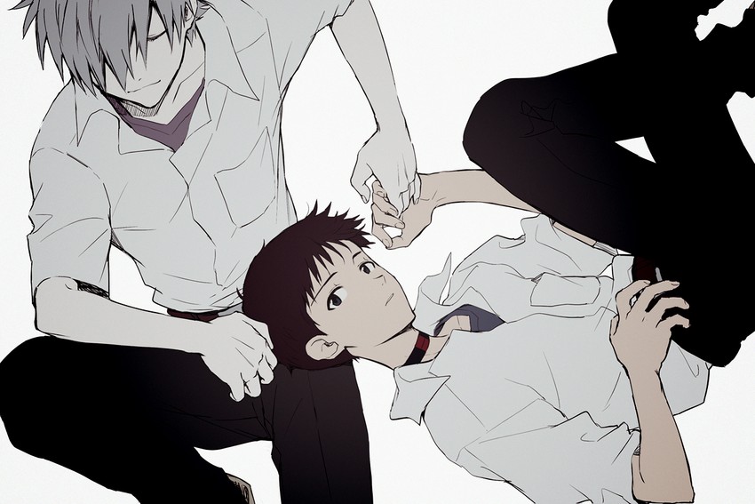ikari shinji and nagisa kaworu (neon genesis evangelion and 2 more) drawn by 11kkr