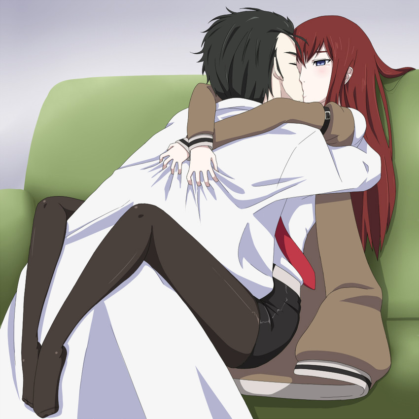 makise kurisu and okabe rintarou (steins;gate) drawn by yoshida_keiji