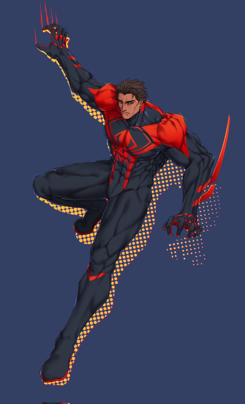 miguel o'hara and spider-man (marvel and 3 more) drawn by dobek_k