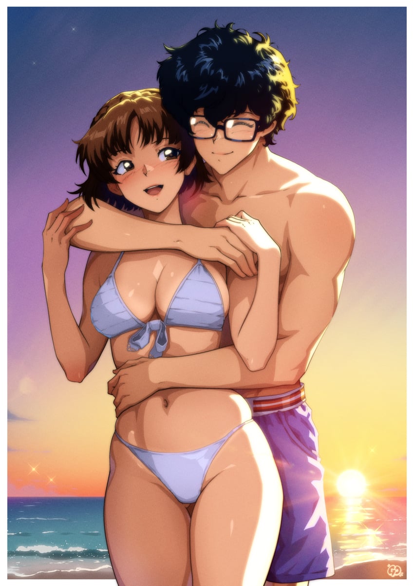 amamiya ren and niijima makoto (persona and 1 more) drawn by gravydood