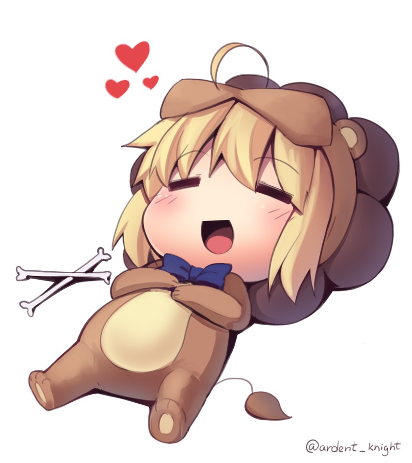 artoria pendragon and saber lion (fate and 1 more) drawn by boa_(brianoa)