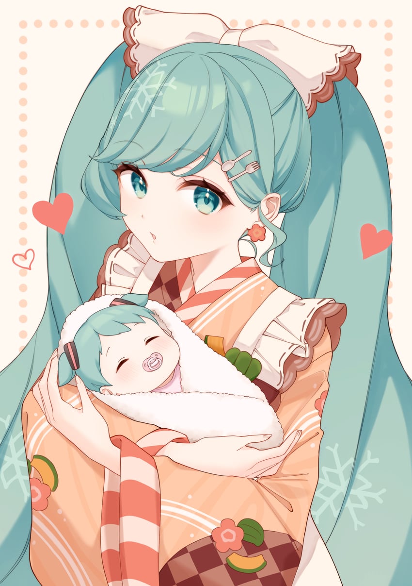 hatsune miku and yuki miku (vocaloid) drawn by drawing_kanon