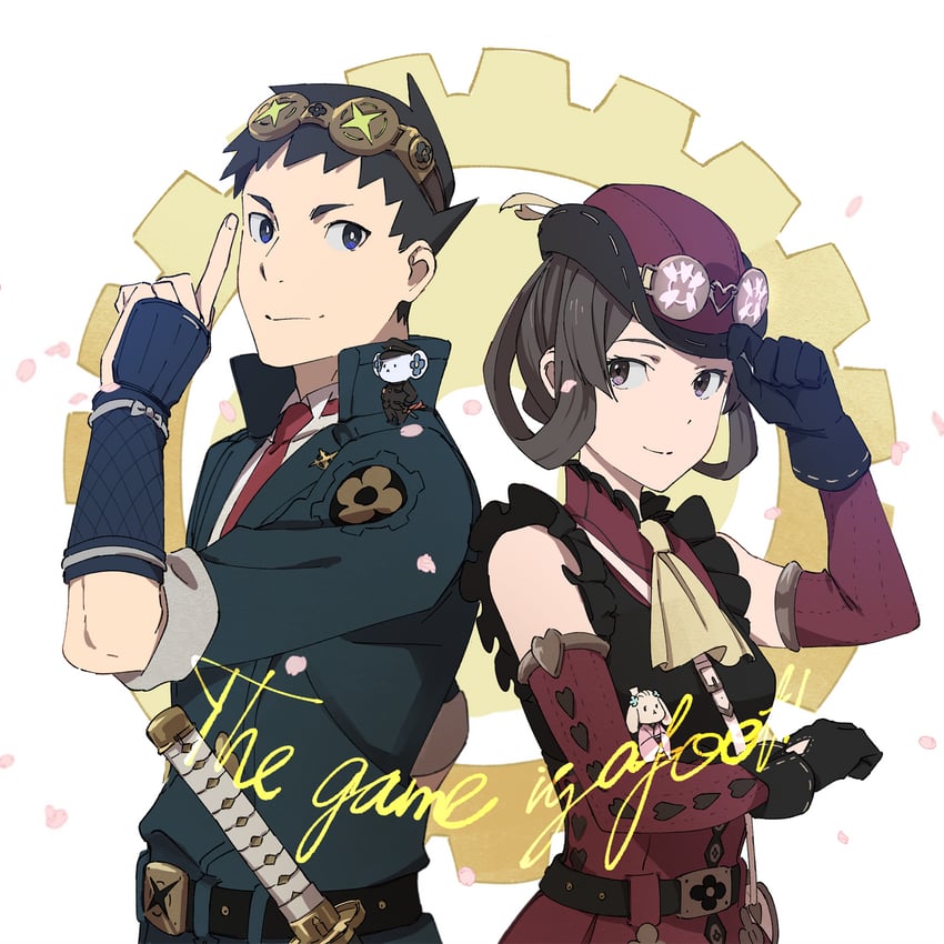 ryunosuke naruhodo and susato mikotoba (ace attorney and 2 more) drawn by officinale_t