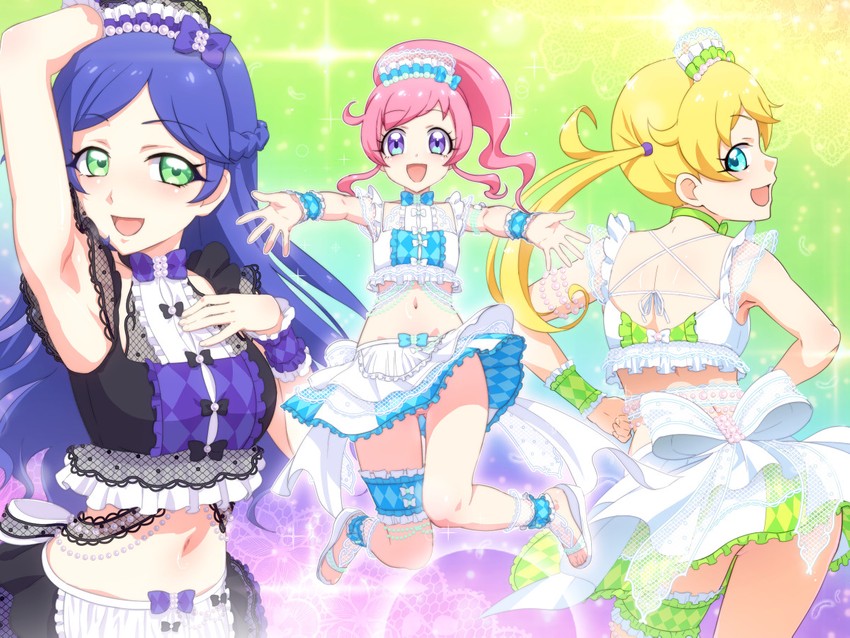 momoyama mirai, moegi emo, and aoba rinka (pretty series and 1 more) drawn by mushiro_(nijie728995)