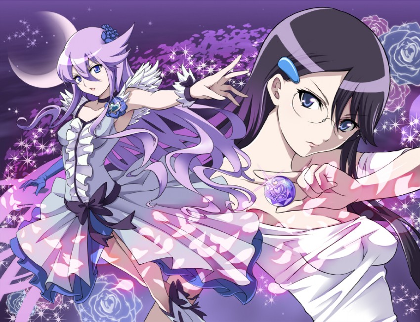 tsukikage yuri and cure moonlight (precure and 1 more) drawn by seven_(11)