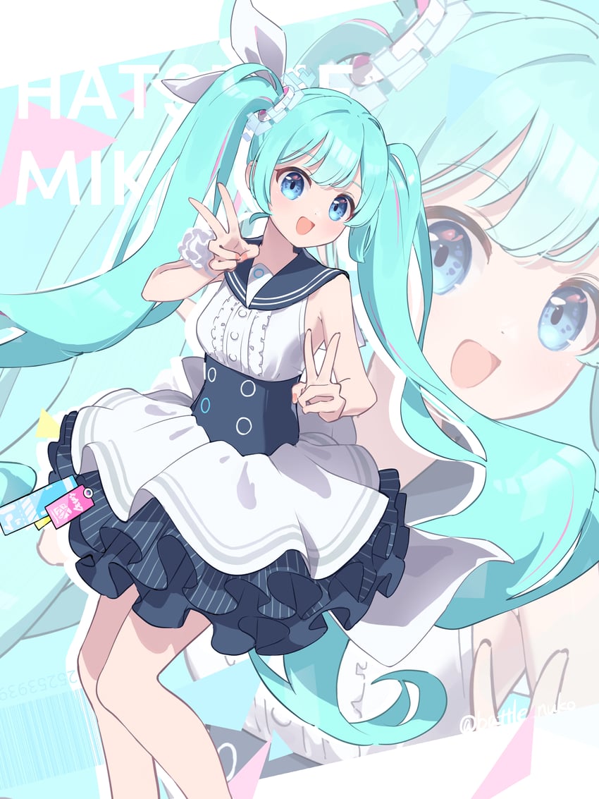 hatsune miku (blue archive and 1 more) drawn by battle_nuko