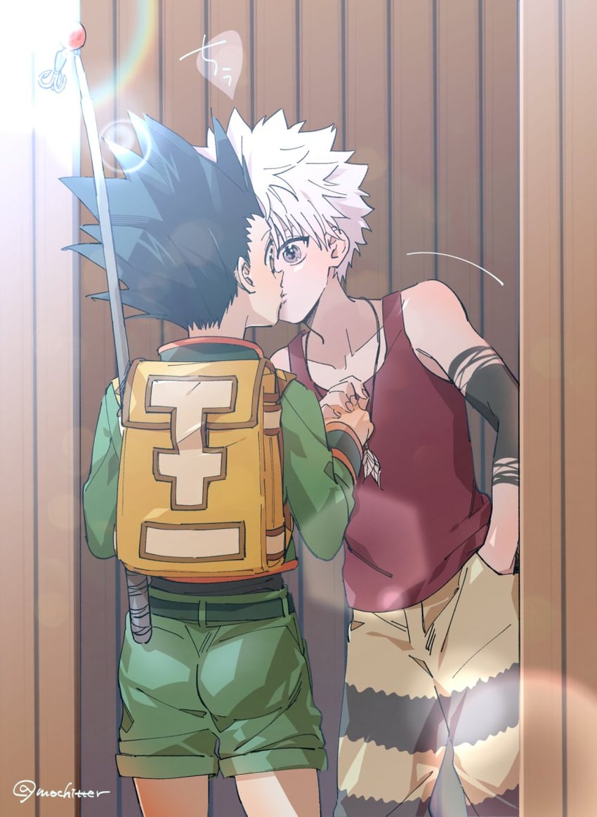 killua zoldyck and gon freecss (hunter x hunter) drawn by mochizuki_akari