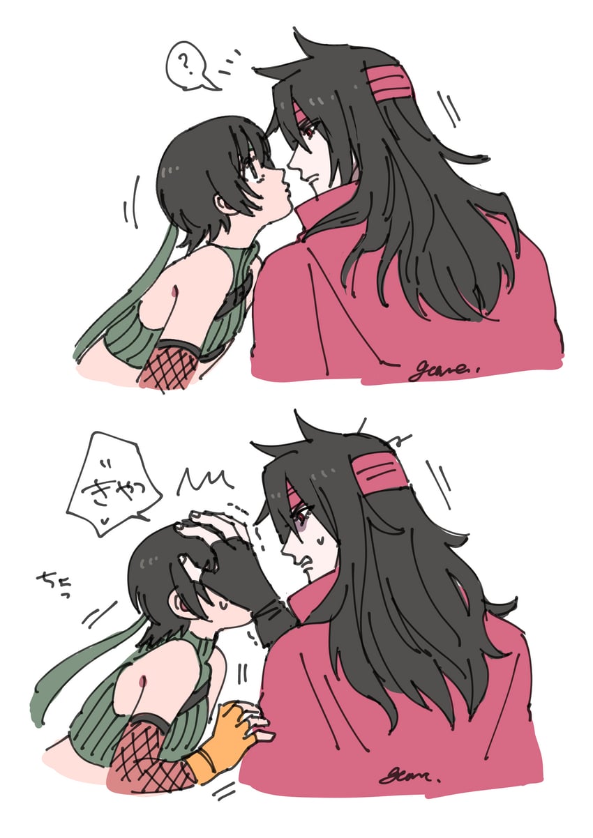 yuffie kisaragi and vincent valentine (final fantasy and 1 more) drawn by girisyanoneko