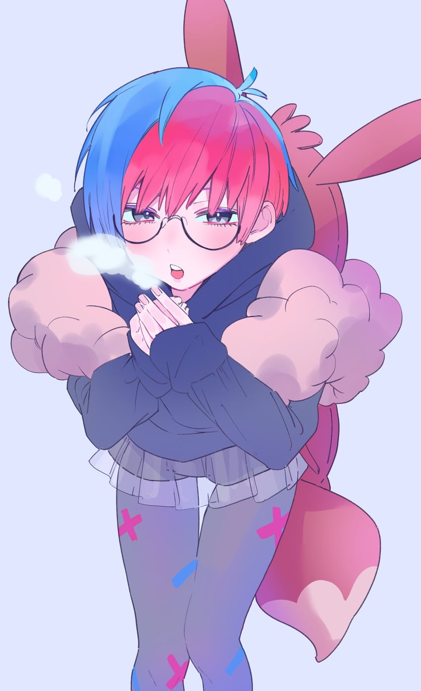 eevee and penny (pokemon and 1 more) drawn by valentine_(02140314c)