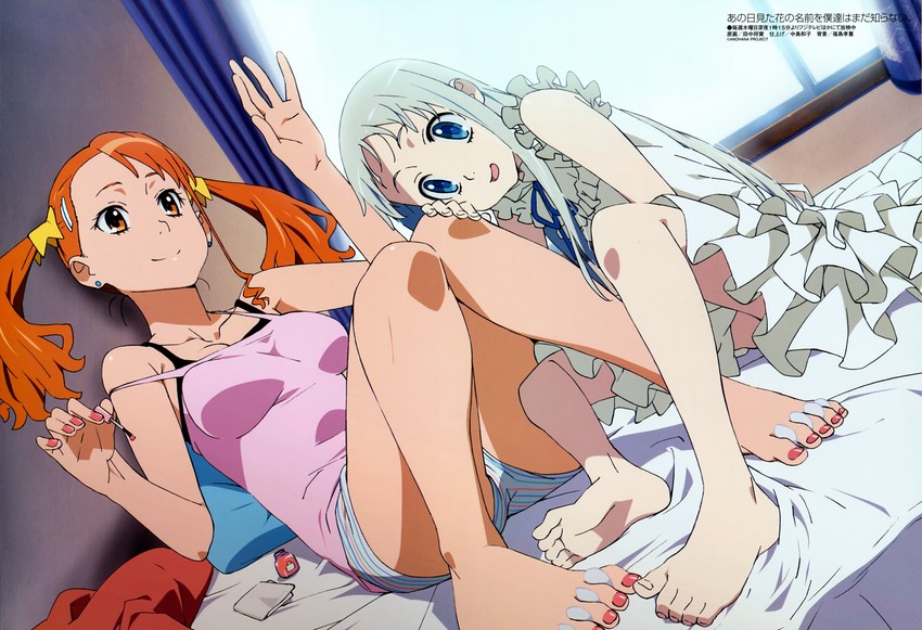 honma meiko and anjou naruko (megami magazine and 1 more) drawn by tanaka_masayoshi