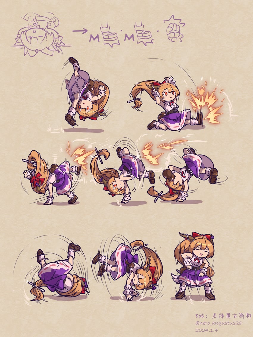 ibuki suika and jamie siu (touhou and 2 more) drawn by nero_augustus