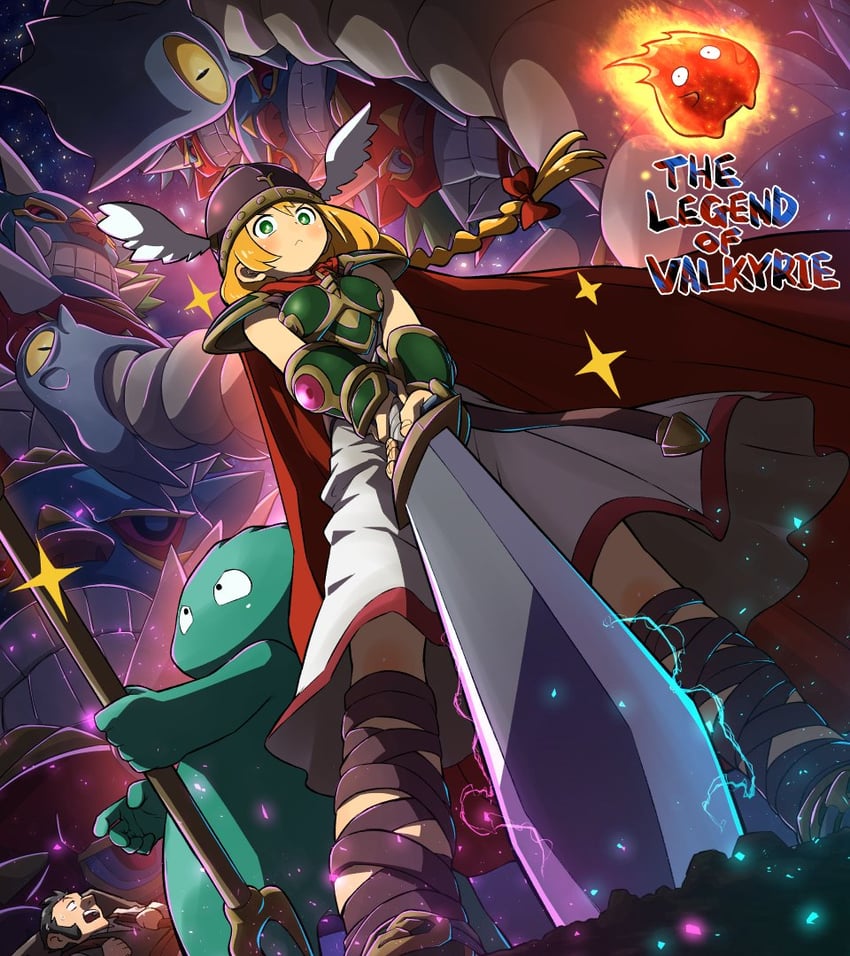 valkyrie and krino sandra (valkyrie no densetsu) drawn by ko_akuman
