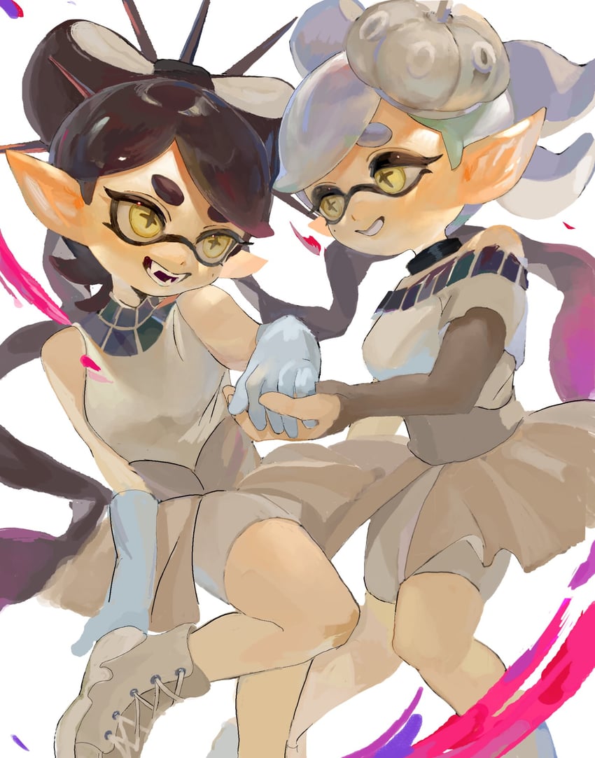 callie and marie (splatoon and 1 more) drawn by mepo_1