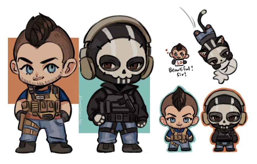 ghost and soap (call of duty and 1 more) drawn by kdf_(nomorelemontea)