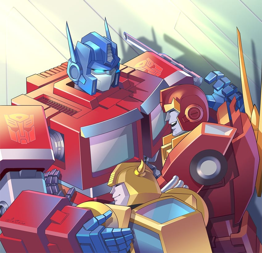 optimus prime, bumblebee, and rodimus prime (transformers and 1 more) drawn by lantana0_0