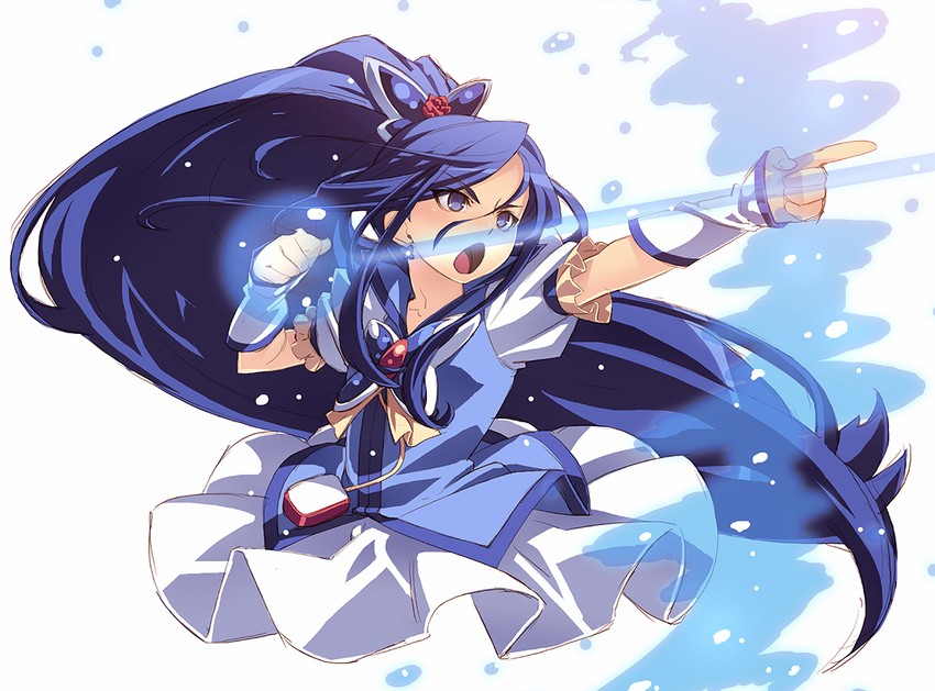 minazuki karen and cure aqua (precure and 1 more) drawn by tasaka_shinnosuke