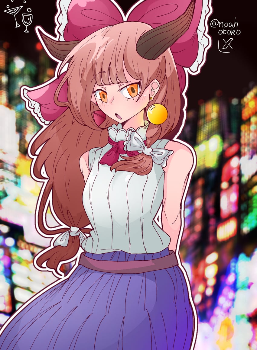 ibuki suika (touhou and 1 more) drawn by noahotoko