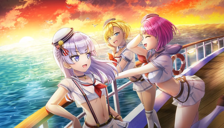 schnee weissberg, helly lewis, and murahaya mashio (dolphin wave) drawn by ootomo_takuji