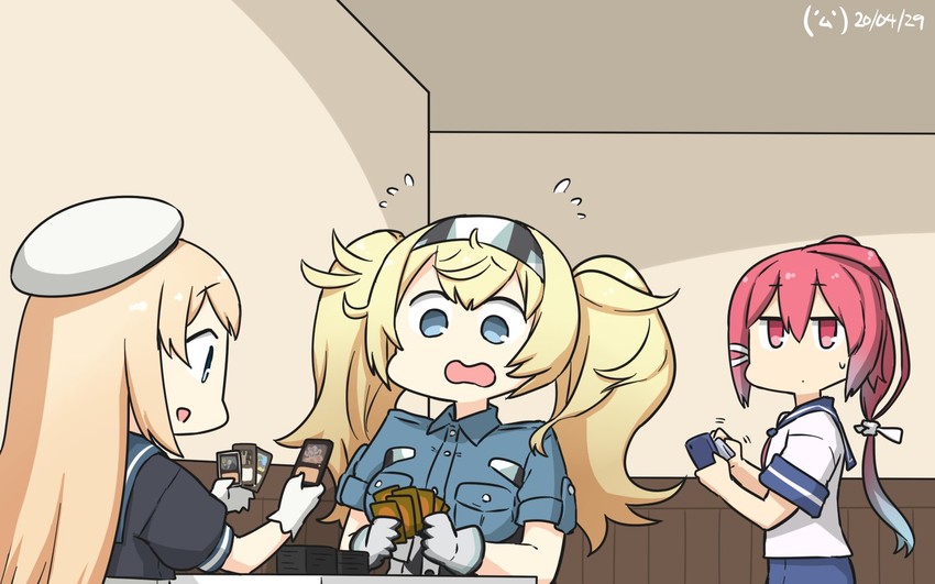 gambier bay, i-168, and jervis (kantai collection and 1 more) drawn by hamu_koutarou