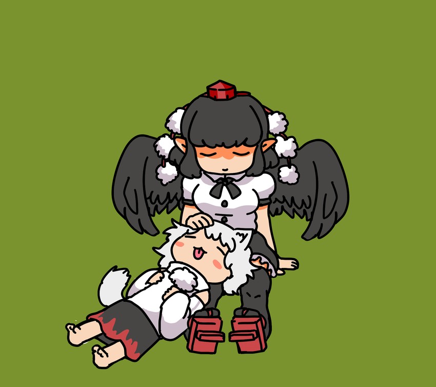 shameimaru aya and inubashiri momiji (touhou) drawn by afei_(sfma3248)