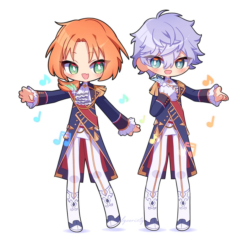 tsukinaga leo and sena izumi (ensemble stars!) drawn by lycoristyx
