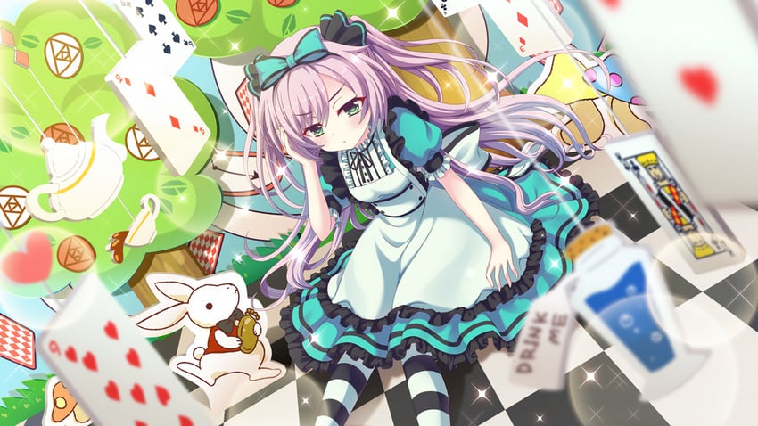 alice, white rabbit, and misaki sango (alice's adventures in wonderland and 1 more) drawn by izumi_tsubasu