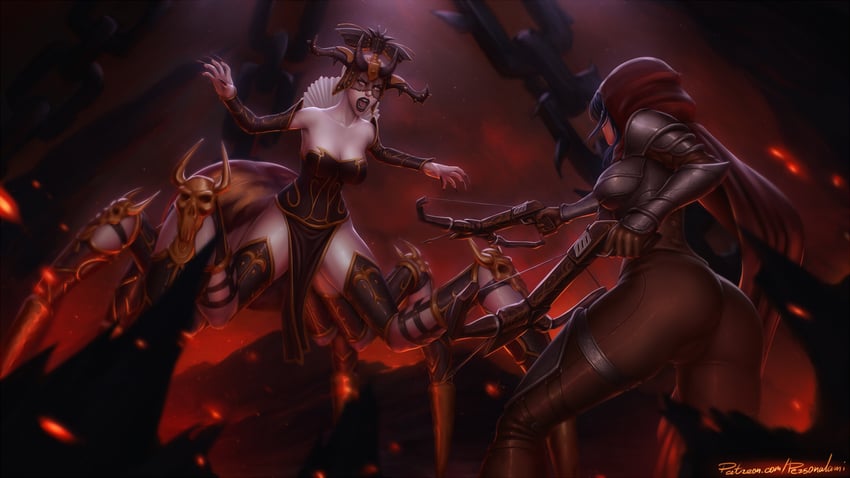 demon hunter and cydaea (diablo and 1 more) drawn by personal_ami