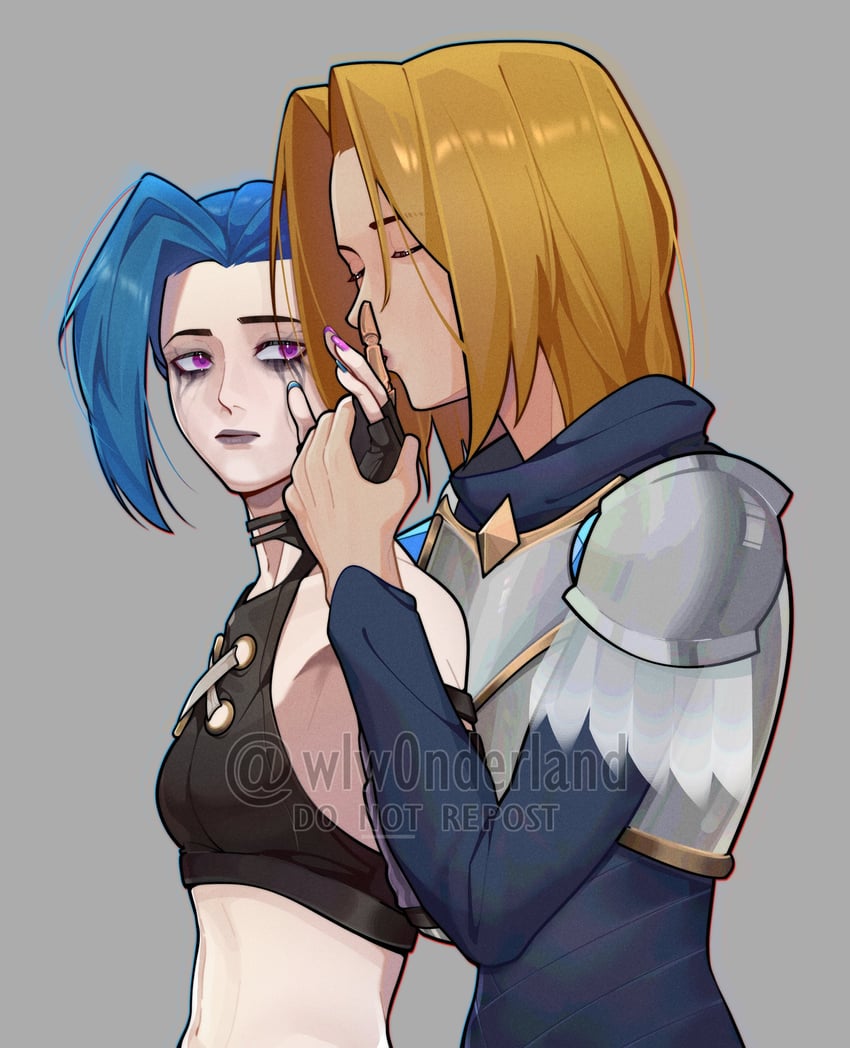 jinx, lux, and arcane jinx (league of legends and 1 more) drawn by wlw0nderland