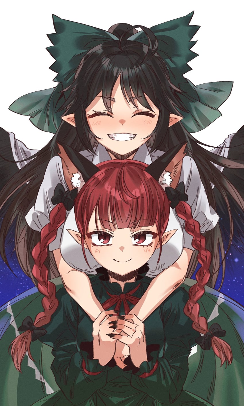 kaenbyou rin and reiuji utsuho (touhou) drawn by grey_nagato