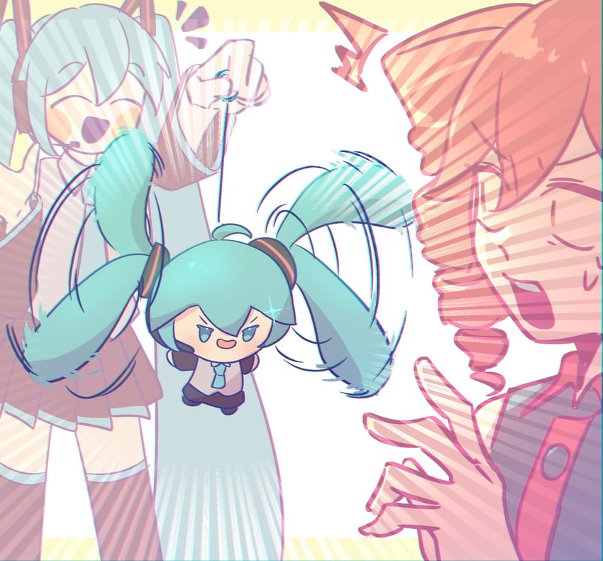 hatsune miku and kasane teto (vocaloid and 1 more) drawn by millu_0763