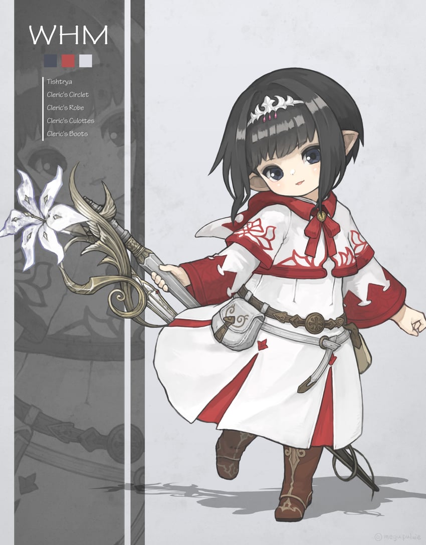 warrior of light and white mage (final fantasy and 1 more) drawn by puluie