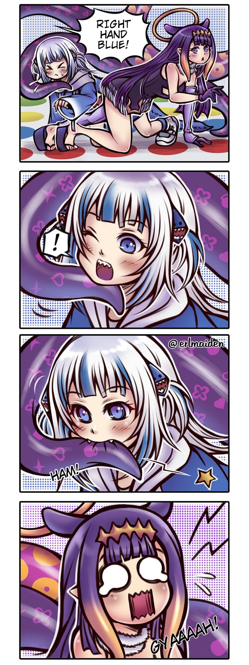 gawr gura and ninomae ina'nis (hololive and 1 more) drawn by thaumana