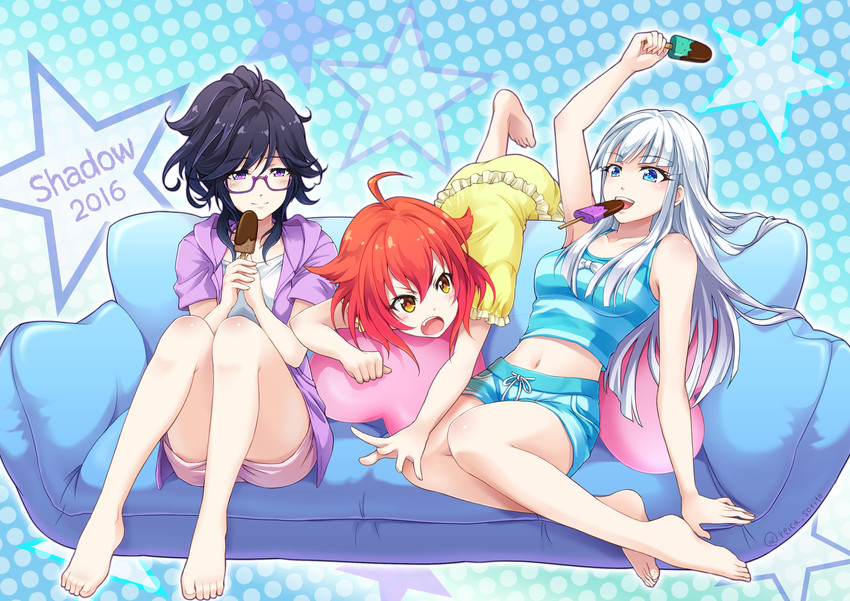 hoshi nanami, la yucho, and kajiwara miku (idol memories) drawn by reica_(pixiv19780268)