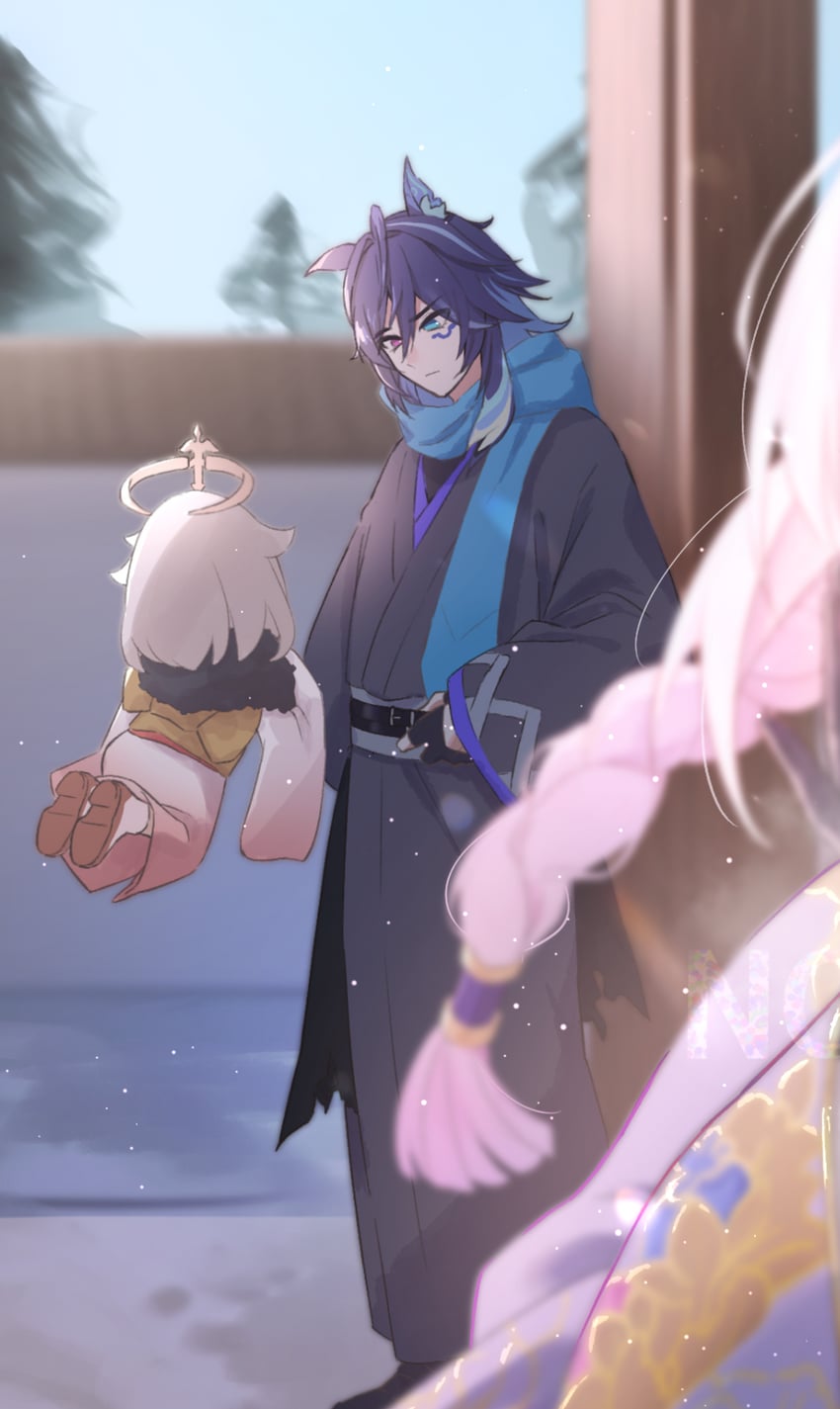 paimon, citlali, and ororon (genshin impact) drawn by mapmap