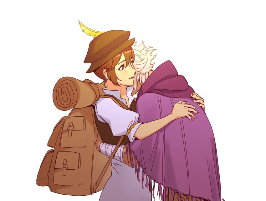therion and tressa colzione (octopath traveler and 1 more) drawn by mella