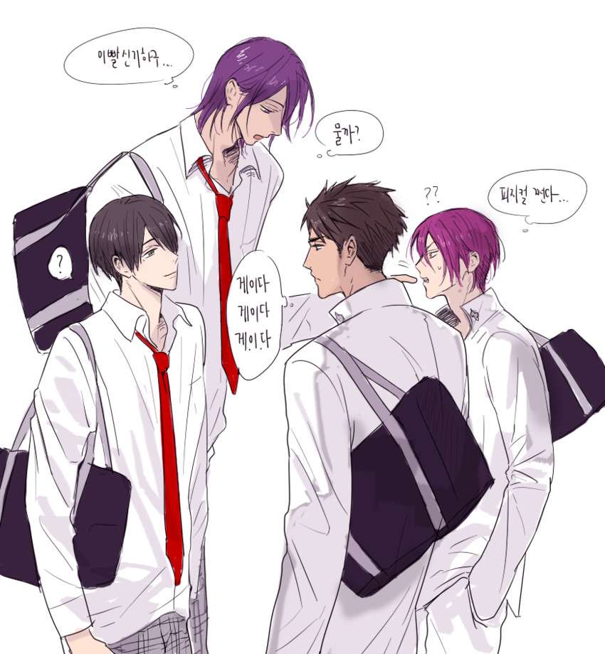 matsuoka rin, yamazaki sousuke, murasakibara atsushi, and himuro tatsuya (free! and 1 more) drawn by bookssl