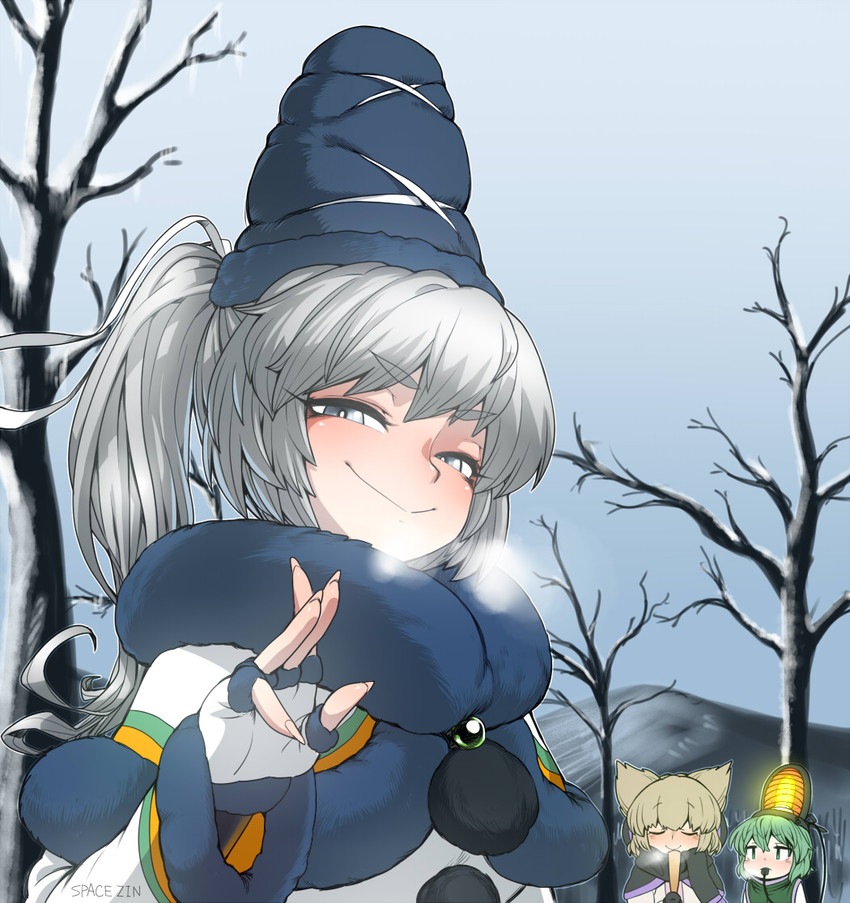 toyosatomimi no miko, mononobe no futo, and soga no tojiko (touhou) drawn by spacezin