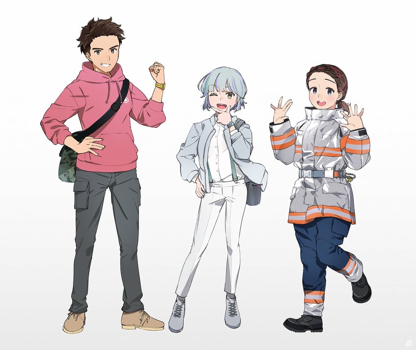 juujou takeru, nijou aoi, and kyouno tsukasa (kyoto municipal subway and 3 more) drawn by sowichi