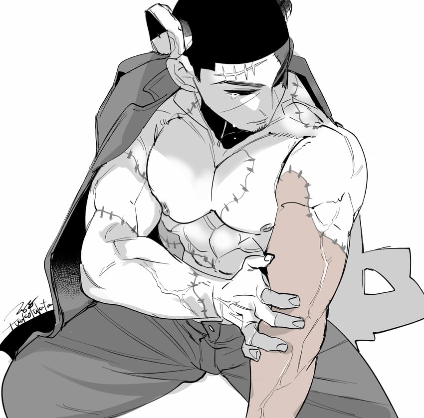 tsukishima hajime and frankenstein's monster (golden kamuy) drawn by tsuruko_turuta