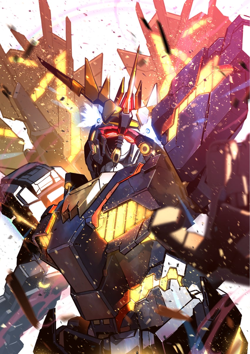 unicorn gundam banshee (gundam and 1 more) drawn by kuri_giepi