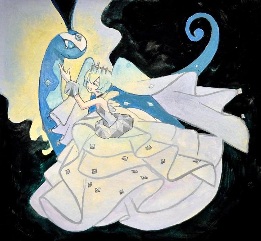 hatsune miku, aurorus, and rock miku (pokemon and 2 more) drawn by cute_my_rabbit