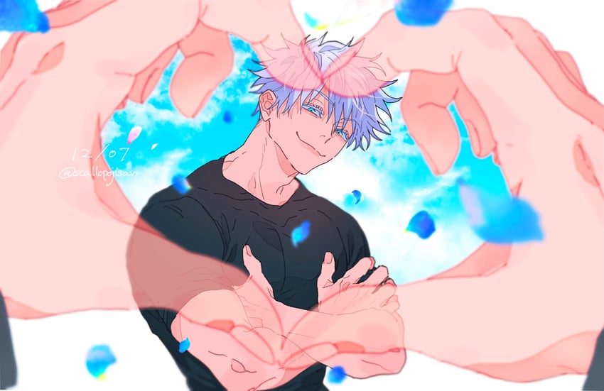 gojou satoru and fushiguro megumi (jujutsu kaisen) drawn by scallopojisan