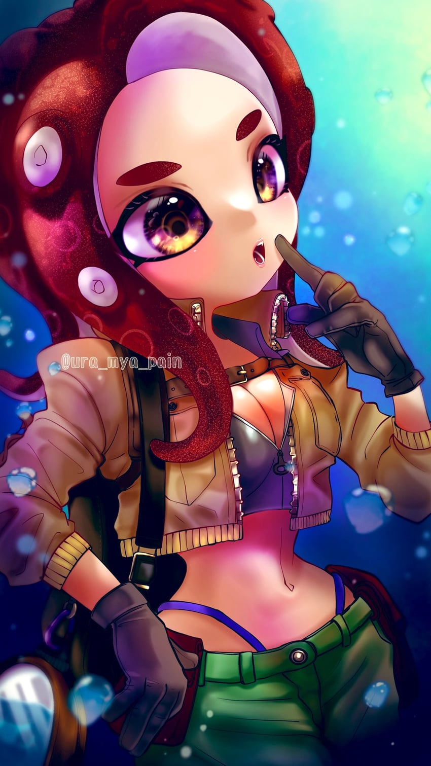 octoling player character and octoling girl (splatoon) drawn by nu_(ura_mya_pain)